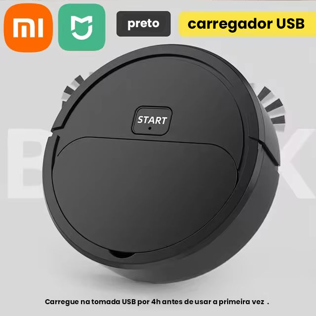 Mini Aspirador Robô Smart 3 em 1 - Varre, Aspira e Limpa