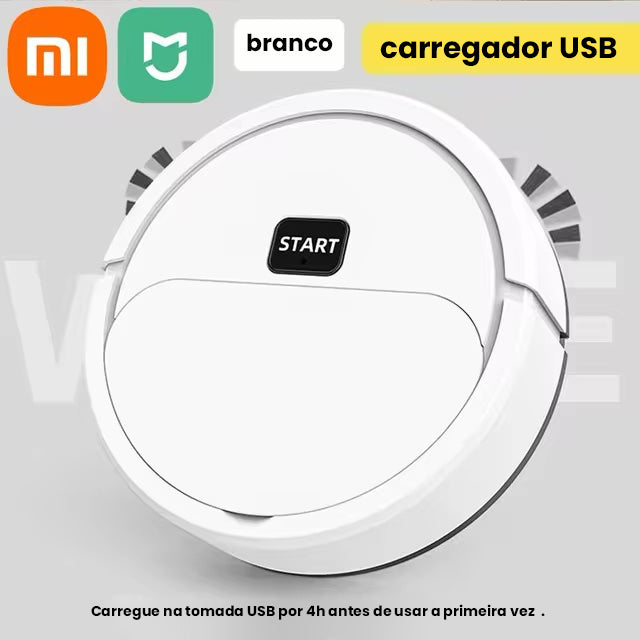 Mini Aspirador Robô Smart 3 em 1 - Varre, Aspira e Limpa