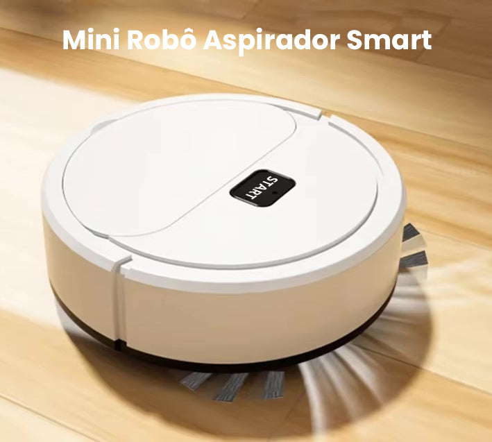 Mini Aspirador Robô Smart 3 em 1 - Varre, Aspira e Limpa