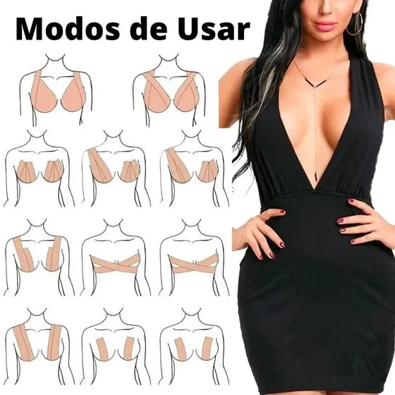 Sutiã Adesivo Fita Boob Up Invisível 3D - Levanta Seios até TAM 50 – Fita Invisível Boob Tape à Prova D’Água e Resistente ao Suor