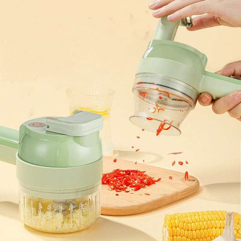 Kit Cortador de Legumes Multifuncional Elétrico para Cozinha Doméstica 250ml Usb Portátil