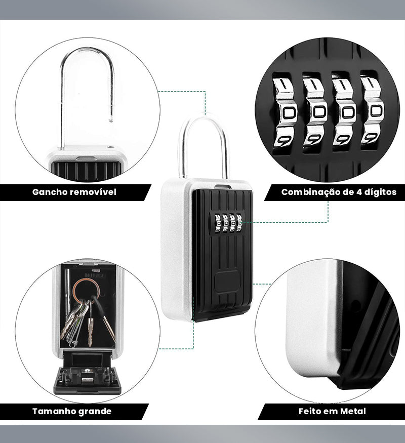 SURF LOCK Titan Aluminium - Tam. G – KIT Cadeado + Capa prova d' Água – Para carros, casas e apartamentos.