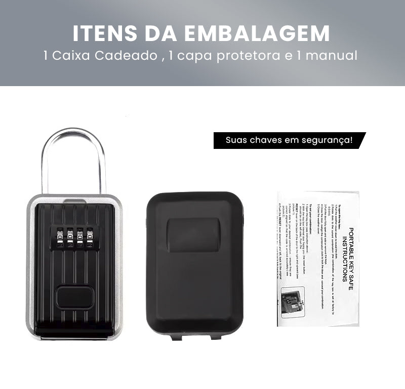 SURF LOCK Titan Aluminium - Tam. G – KIT Cadeado + Capa prova d' Água – Para carros, casas e apartamentos.