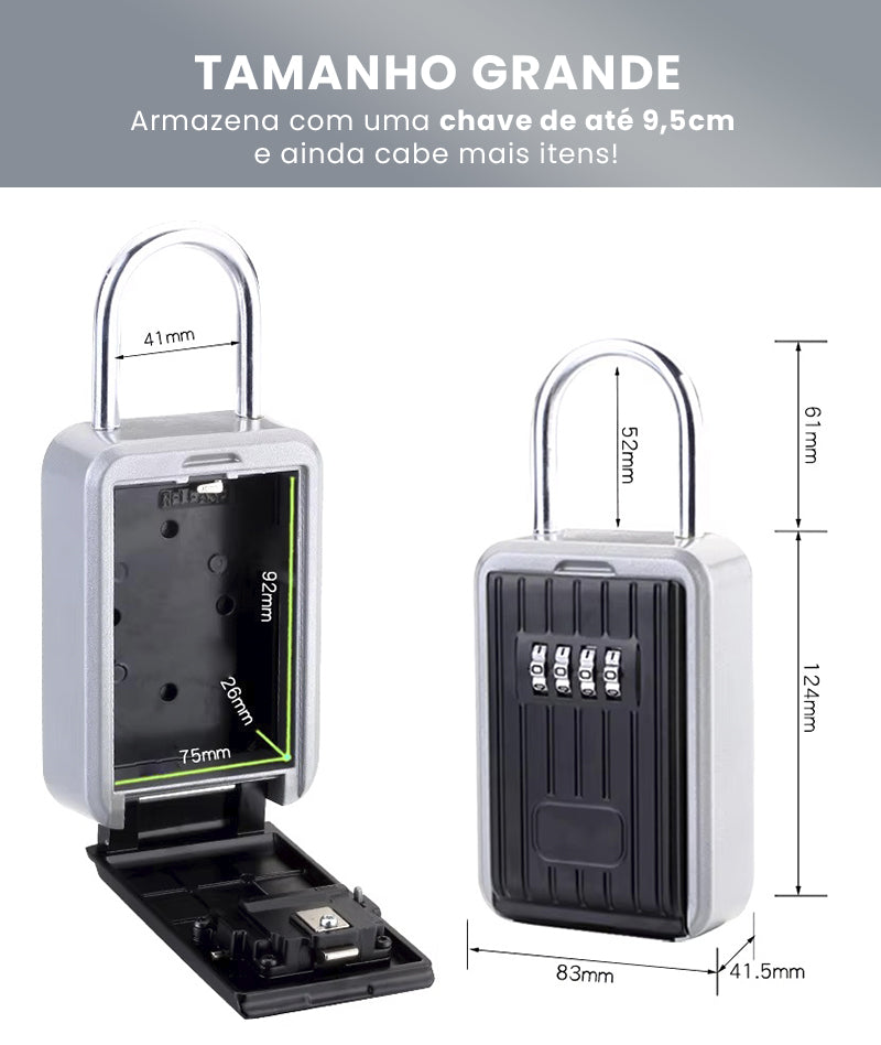 SURF LOCK Titan Aluminium - Tam. G – KIT Cadeado + Capa prova d' Água – Para carros, casas e apartamentos.